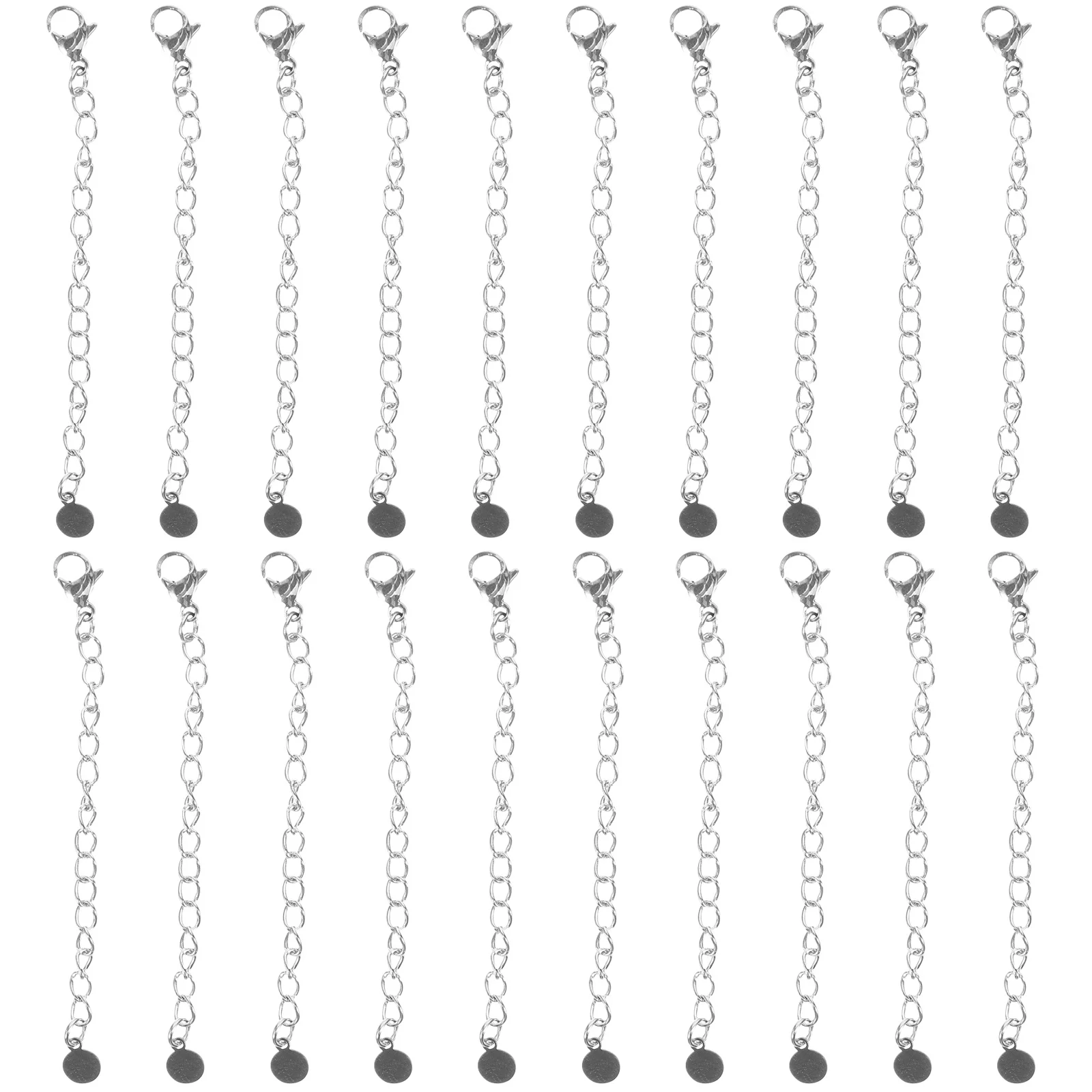 

20Pcs DIY Jewelry Making Chains Necklace Extender Set Durable and Smooth Luster for Accessories Necklace Extender