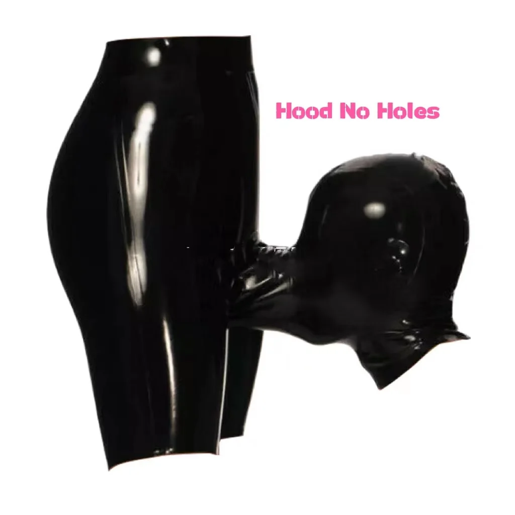 

New Latex Mask shorts Rubber shorts With Hood Fashion unique, party Sexy Black Rubber Underwear Hot Sell