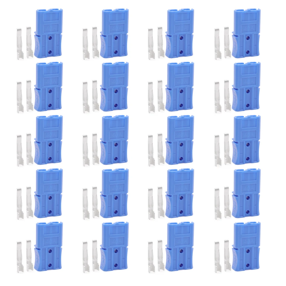 

20 Pcs (10Pairs) 2 Pole 40A For Anderson Plug Connectors 12-24V DC Power Quick Charger industrial battery connector