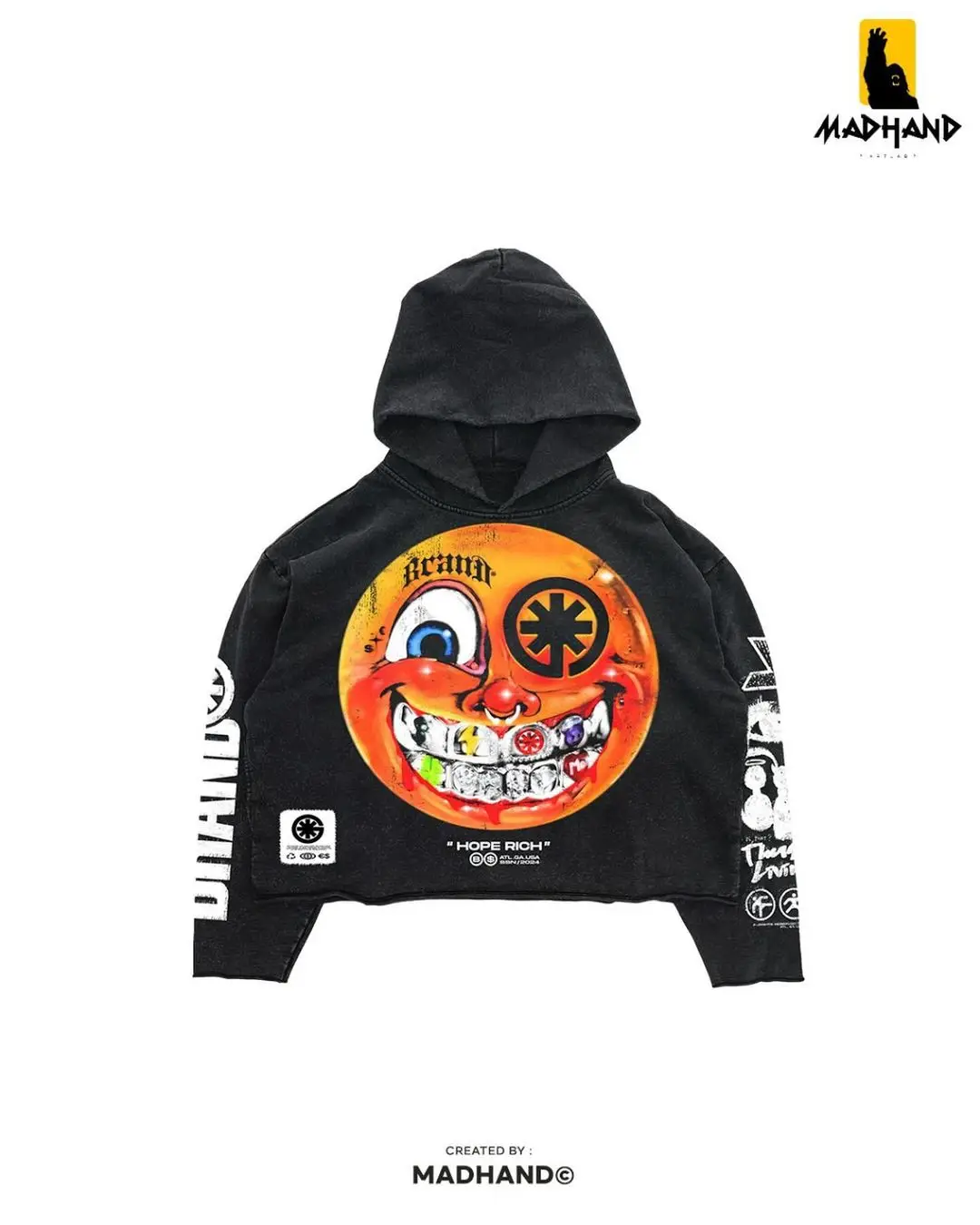 Harajuku Autumn Fashion Sportswear Luxury Brand Smiley Cartoon Hip Hop Letter Hoodie Men's Street Wear Hoodie  anime hoodie