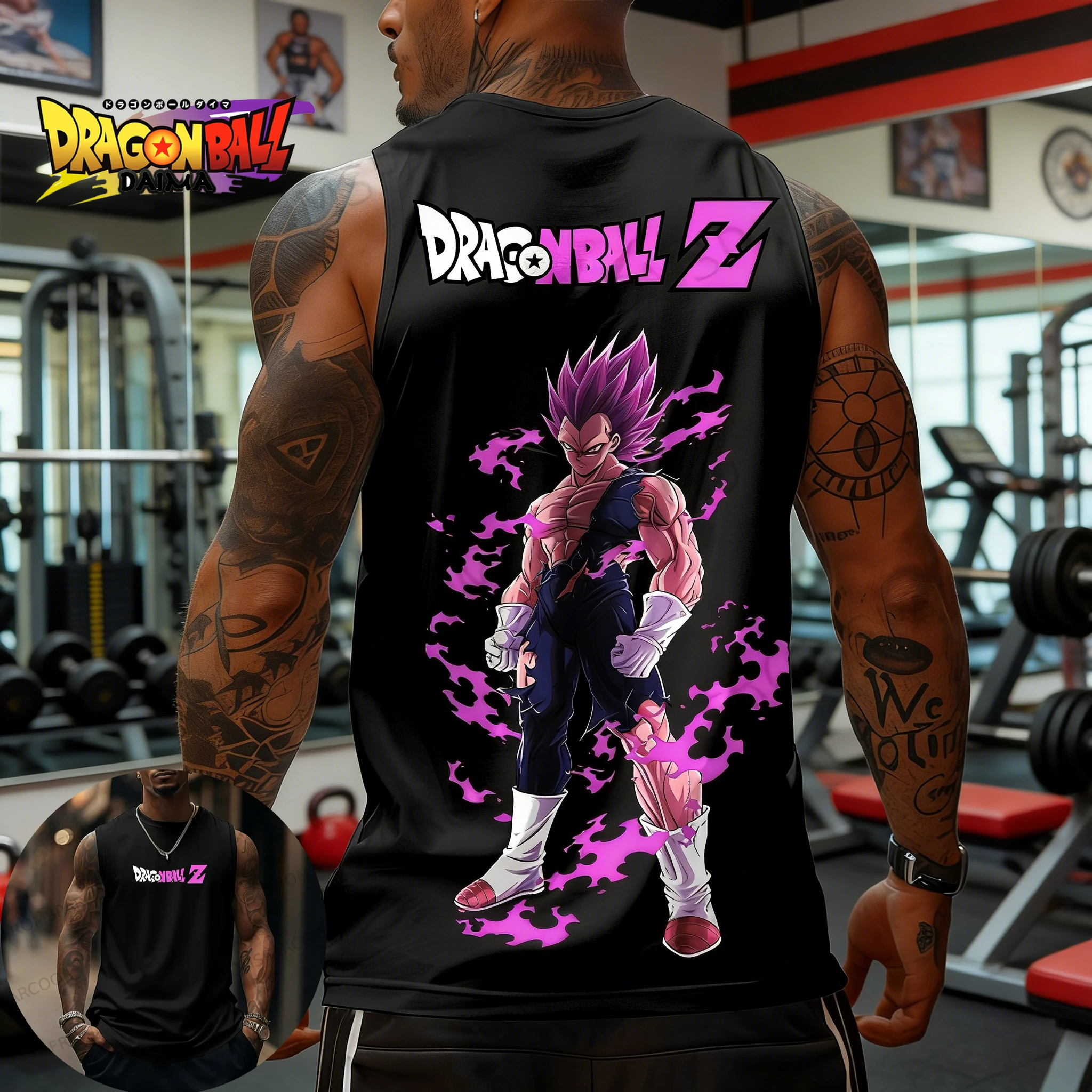 New Dragon Ball Gohan Super Saiyan Printed Sleeveless Fitness Vest Summer Men's and Women's Same Sports Versatile Top Y2k Style