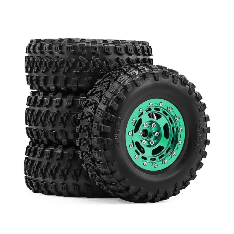 B78B-4Pcs 2.2 Inches RC Car Wheel Rims Tires Kit 115Mm For SCX10 TRX4 H8H 4083 CROSS RC Crawler Car Upgrades Parts