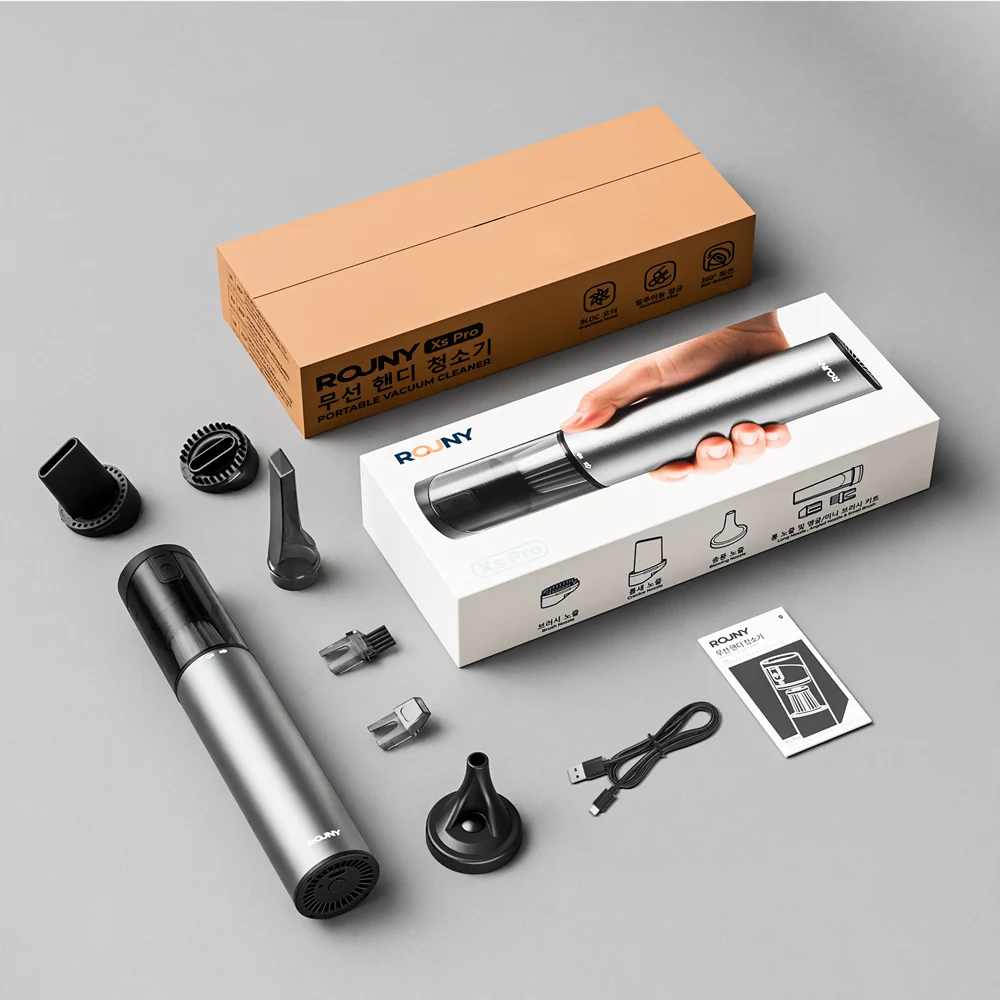 Kabelloser Handstaubsauger für Autos, 11kPa Starke Saugkraft mit Bürstenlosem Motor, Ultraleicht 336G, USB-C Schnellladung, 360° ° Drehbare Düse, Mehrere Aufsätze
