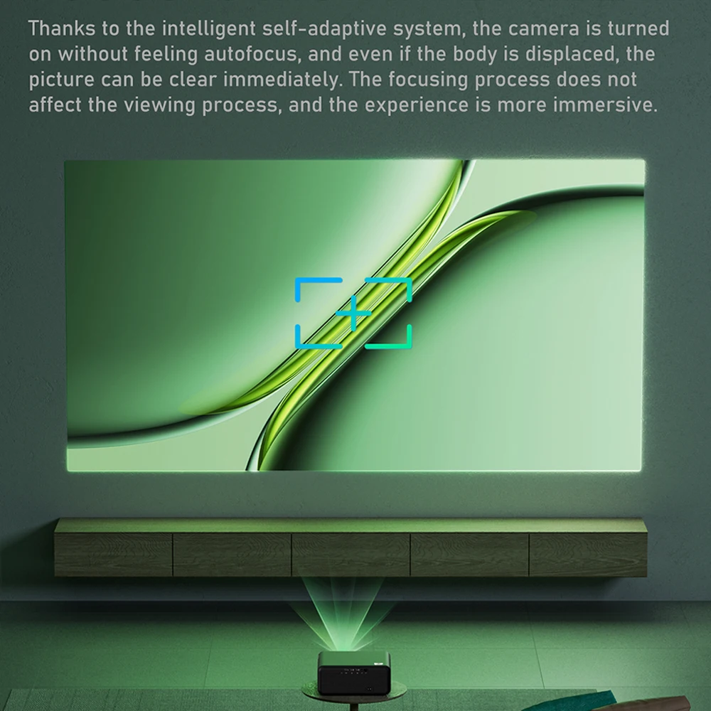 P60 150-inch Smart Projector 4K 1080P WIFI 6 BT5 600 ANSI Lumens Auto Keystone Correction Focus Home Outdoor Portable Projector