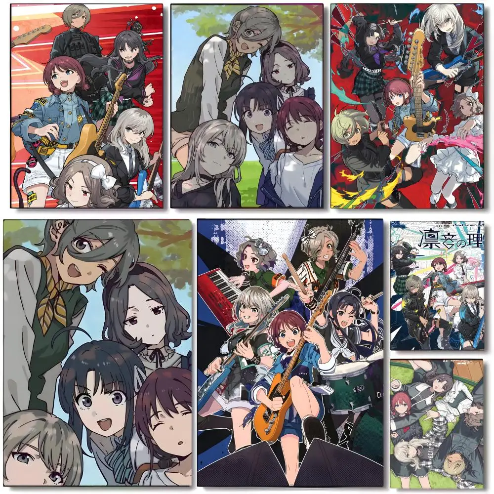 ANIME Art GIRLS BAND CRY Poster, Wandkunstdruck, geeignet für Wohnzimmer, Schlafzimmer, Bar, Salon, Heimdekoration, Geschenk