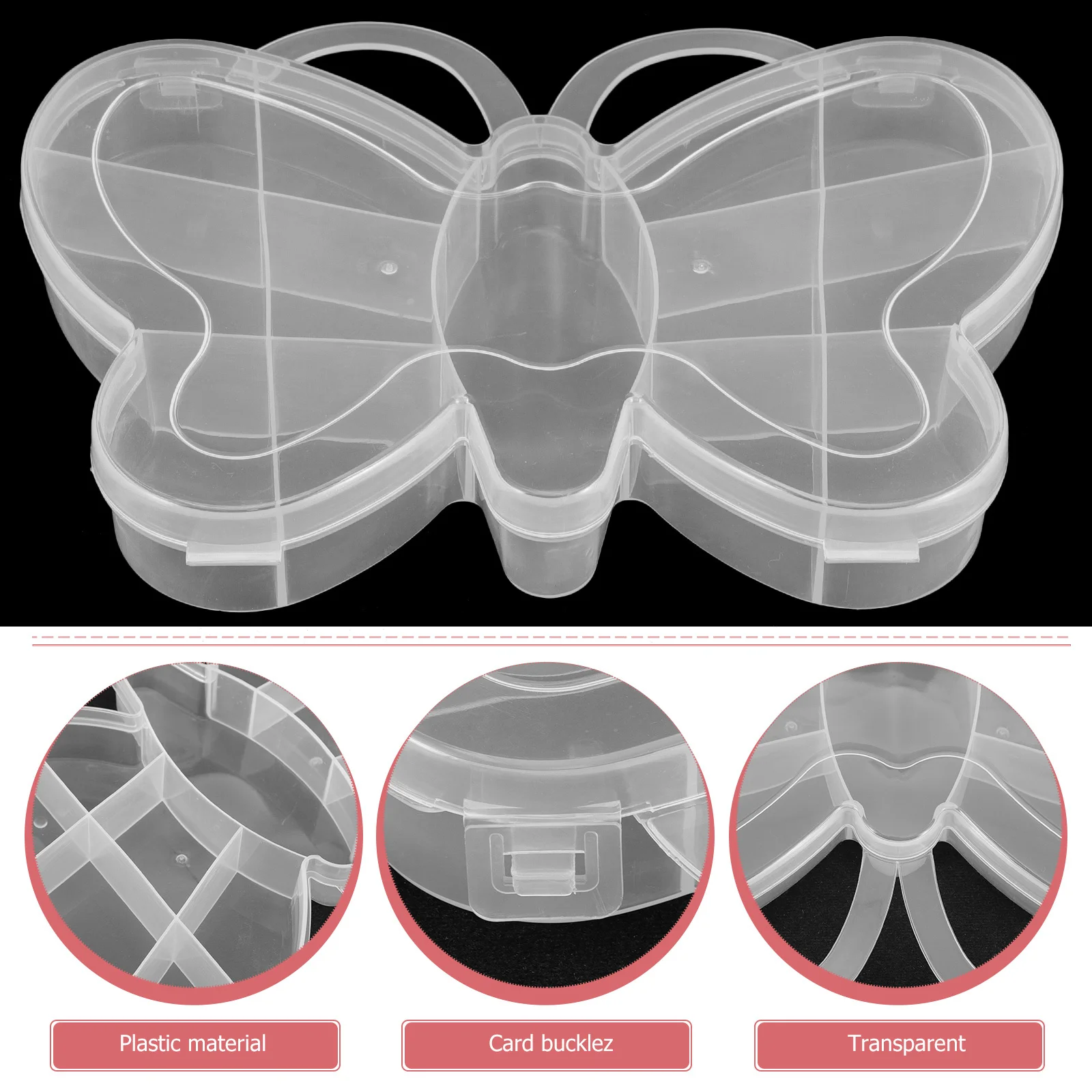 

3Pcs Transparent Bead Organizer Boxes for Jewelry Craft Storage Bead Cases Mini Sundries Organizer Cans of Beads