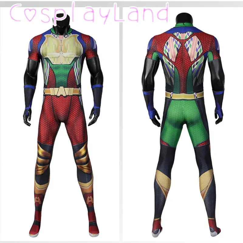 

The Boys 3 A-train Cosplay Costume Adult Men Jumpsuit TV The Boys 3 Stretch Print Romper Suit Halloween Costume Spandex BodySuit