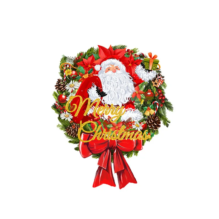 Frohe Weihnachten Weihnachtsmann Wandaufkleber Wohnzimmer Türdekoration Wandbild Glasfenster Neujahr Heimdekoration Abnehmbare Aufkleber – Detail 7