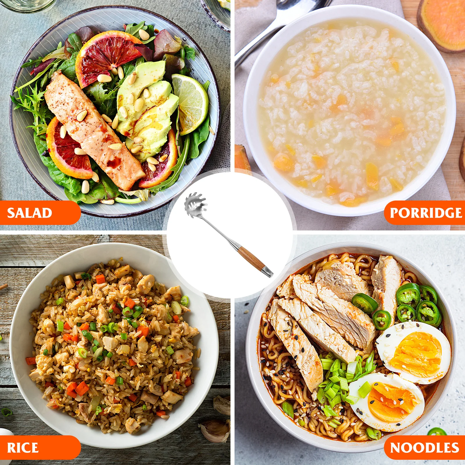 

Ложка для спагетти из нержавеющей стали, серверное сито для макарон, кухонный дуршлаг для лапши, ложка, теплоизоляция, практичная