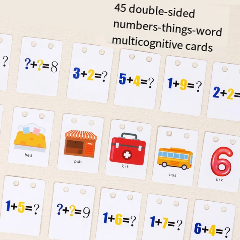 Blokkeert Educatief Speelgoed Voor Kinderen, 3-In-1 Matching Letter & Number Game, Spelling Leesalfabet En Wiskundige Puzzels, Vroeg Duurzaam