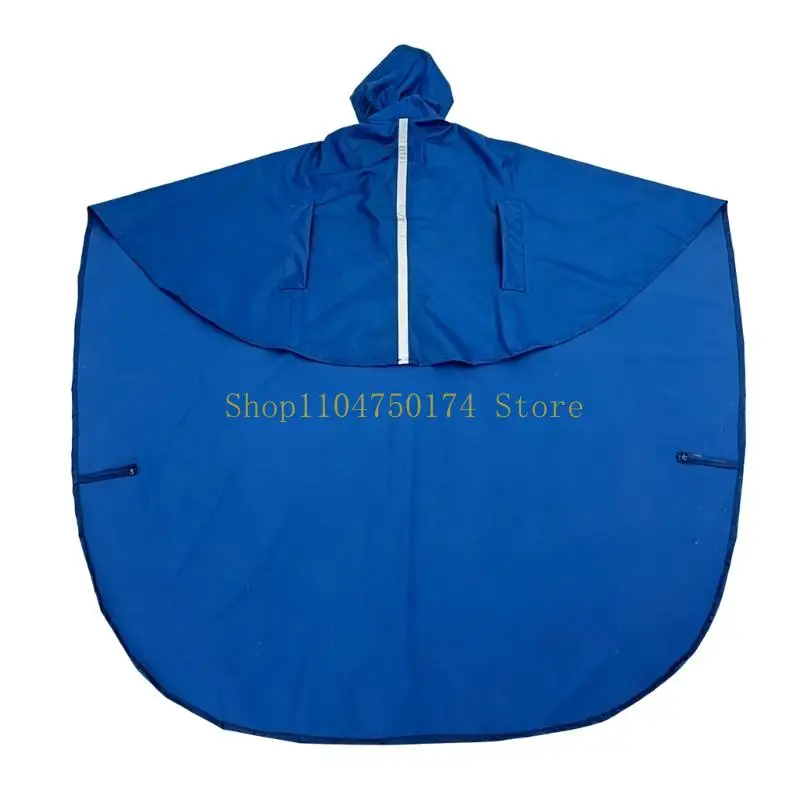 Wheelchair Rain Cover with Attached Head Cover, Reflective Front Detail, Wide Lap Panel, Side Fasteners for Wet-Weather Use Top