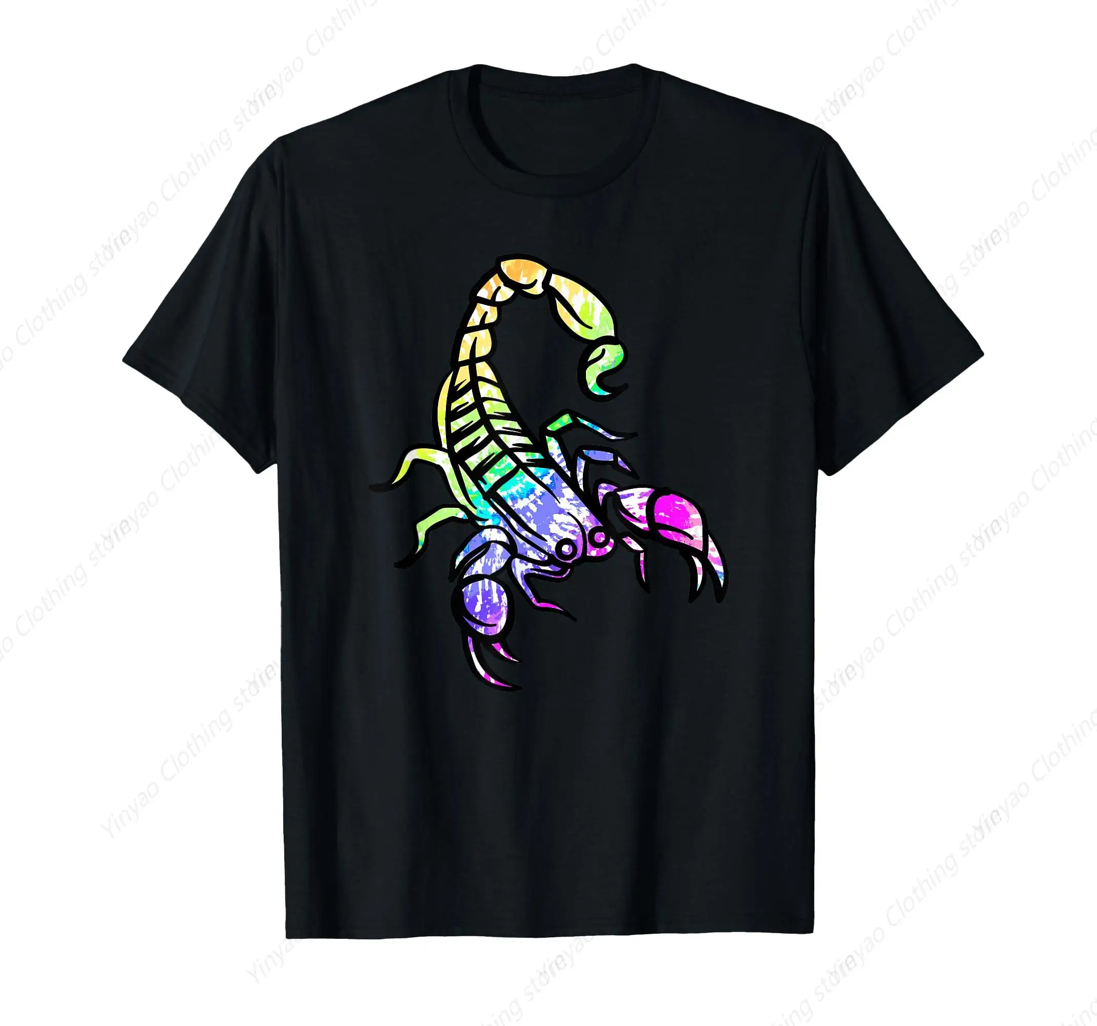 

Retro Scorpion Colored Men's and Women's T-shirts Fashionable Cool Men's Cotton Casual Short Sleeves