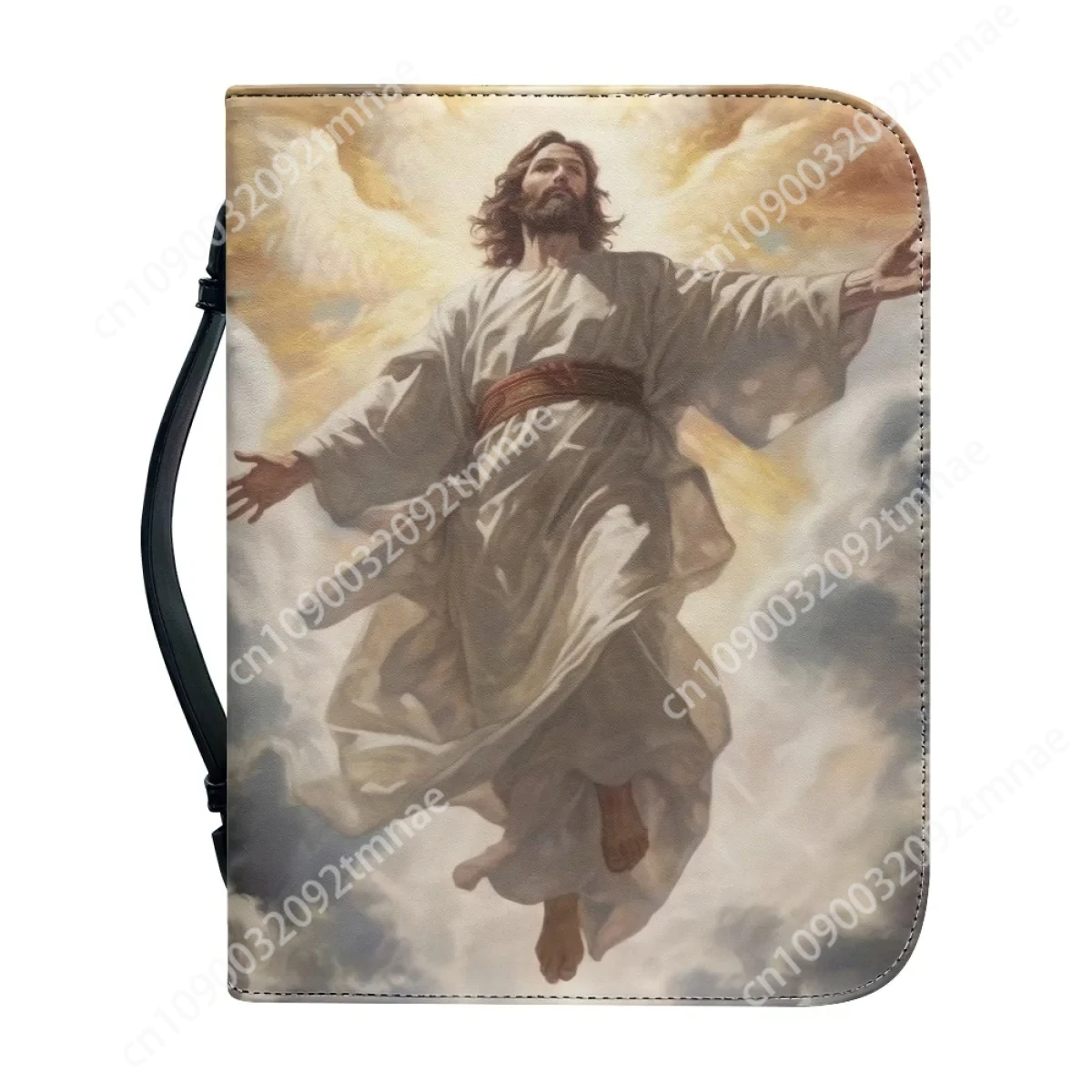 Jesus Pattern Custom Leather Bible Cover Case for Women Handbag Bible Bag Portable Christian Bible Study Book Holy Storage Boxes