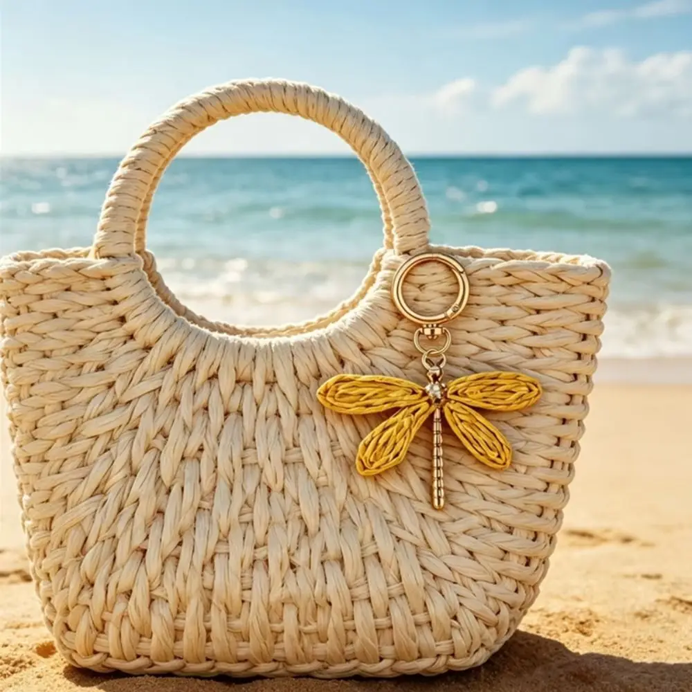 Hand Woven Dragonfly Keychain Bohemian Style Dragonfly Shaped Dragonfly Bag Charm Lightweight Dragonfly Pendant Backpack Charm