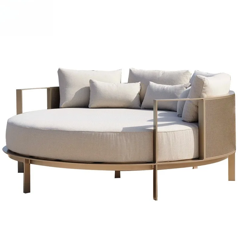 Outdoor balcony villa waterproof sunscreen hotel preservative wood pool lounge chair, teak outdoor leisure courtyard bed
