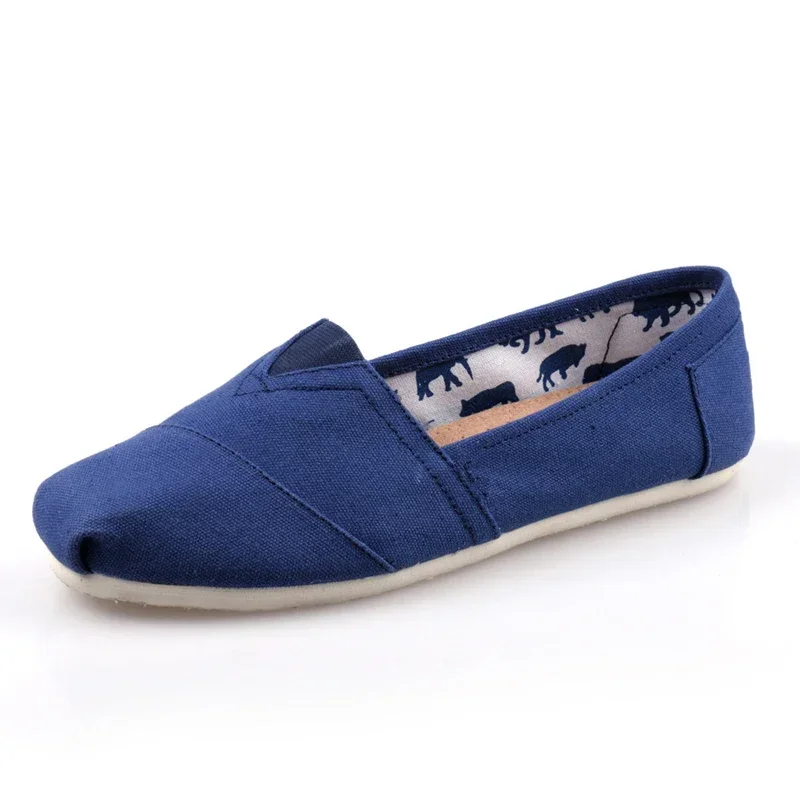 2024 Summer Blue Loafers Men Classic Canvas Flats Shoes Women Comfortable Breathable Casual Slip-on Espadrilles