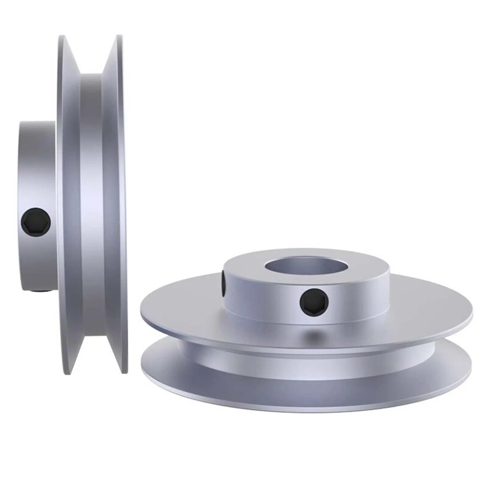 OD 150mm PU Round Belt Pulley, 10mm Aluminum Alloy Round Belt Single Groove V-type O-type Belt PulleySpindle Drive Wheel