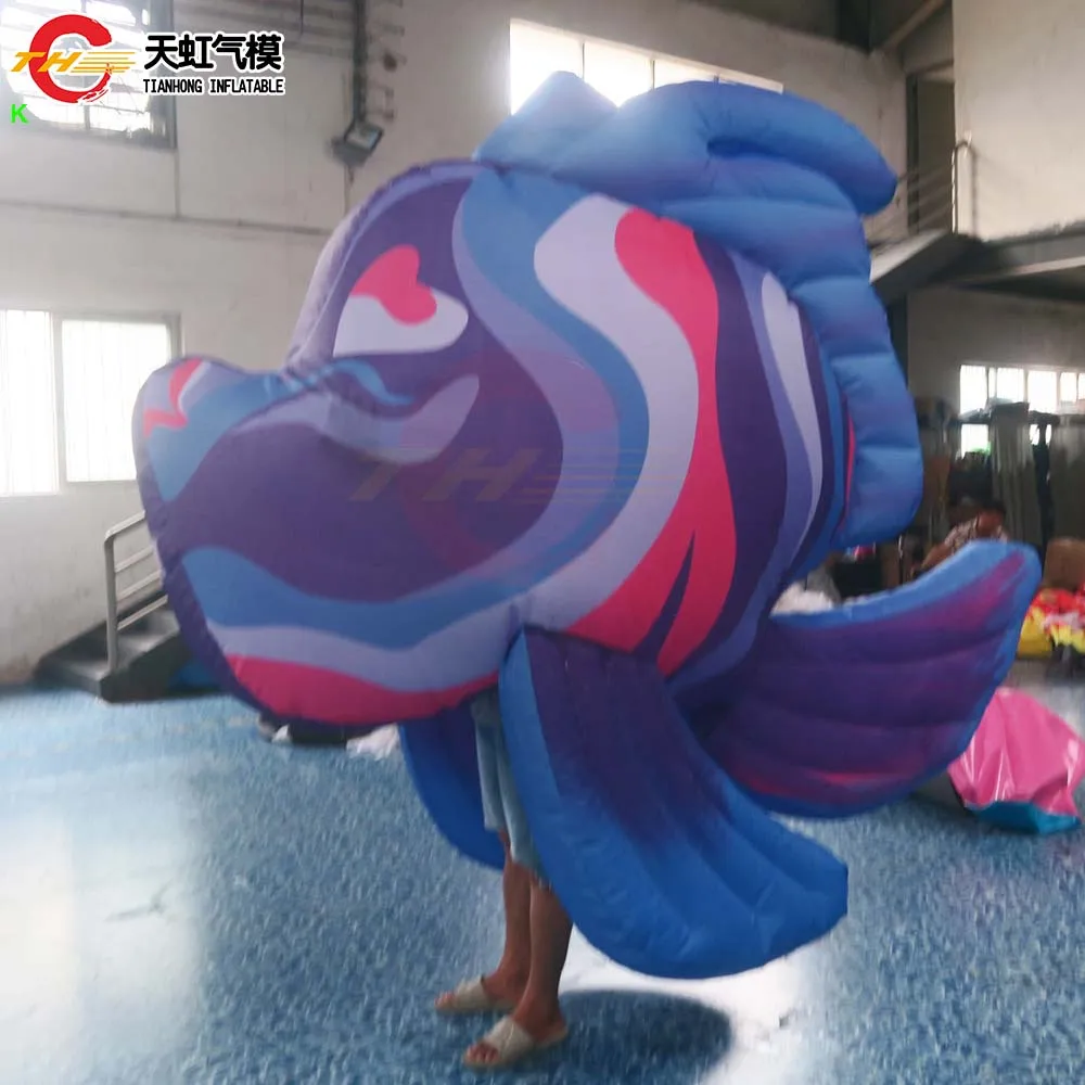Beautiful Printing Inflatable Fish Replica Walking Cartoon Outdoor Recreations Inflatable Clown Fish Model Inflatable Toys