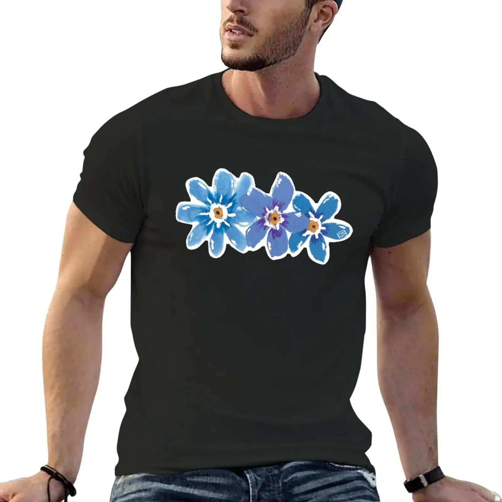 Gouache Flowers T-Shirt cotton graphic tees new edition heavy weight t shirts for men