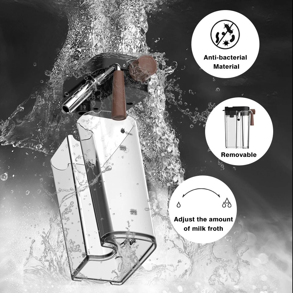 HiBREW H8A macchina da caffè Espresso Cappuccino Latte 19Bar 3 in 1 completamente automatica