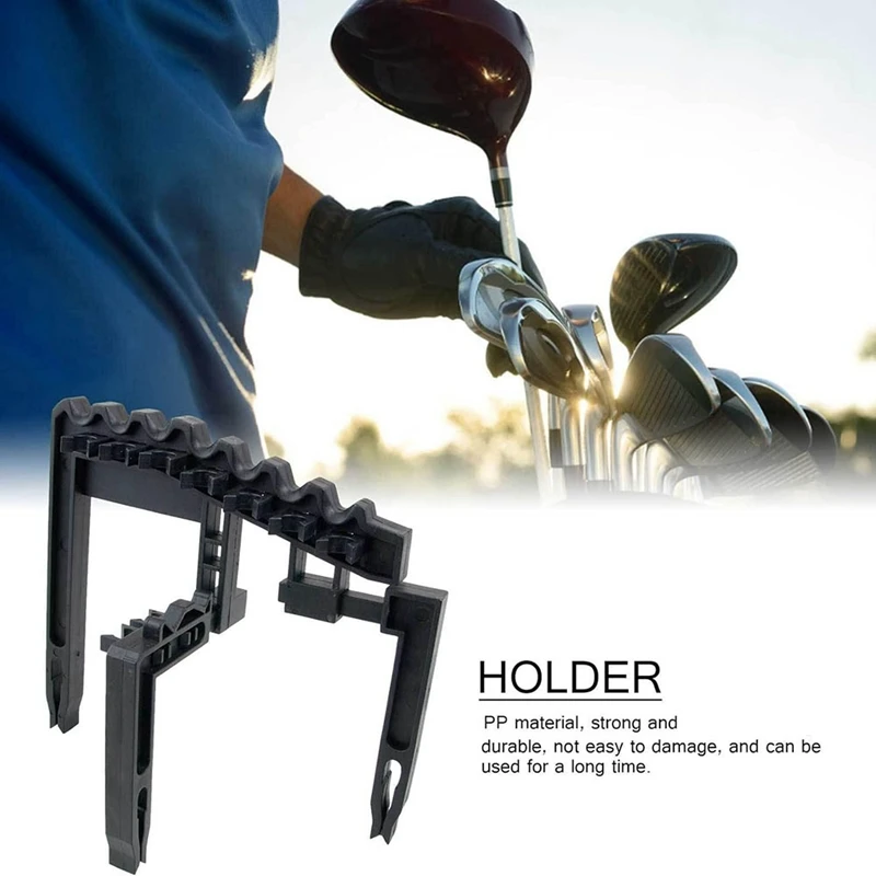 Golf Iron Holder Anti-Shake Iron Golf Club Holder Holds For 9 Iron Club Golf Replacement Black