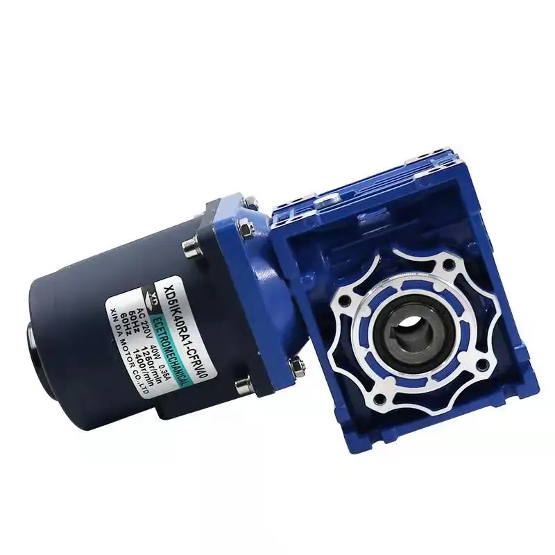 Imagem -02 - Worm Gear Motor com Regulador de Velocidade Eixo de Saída Único Velocidade Ajustável Alto Torque cw Ccw Travamento Automático Rv40 40w 220v ac