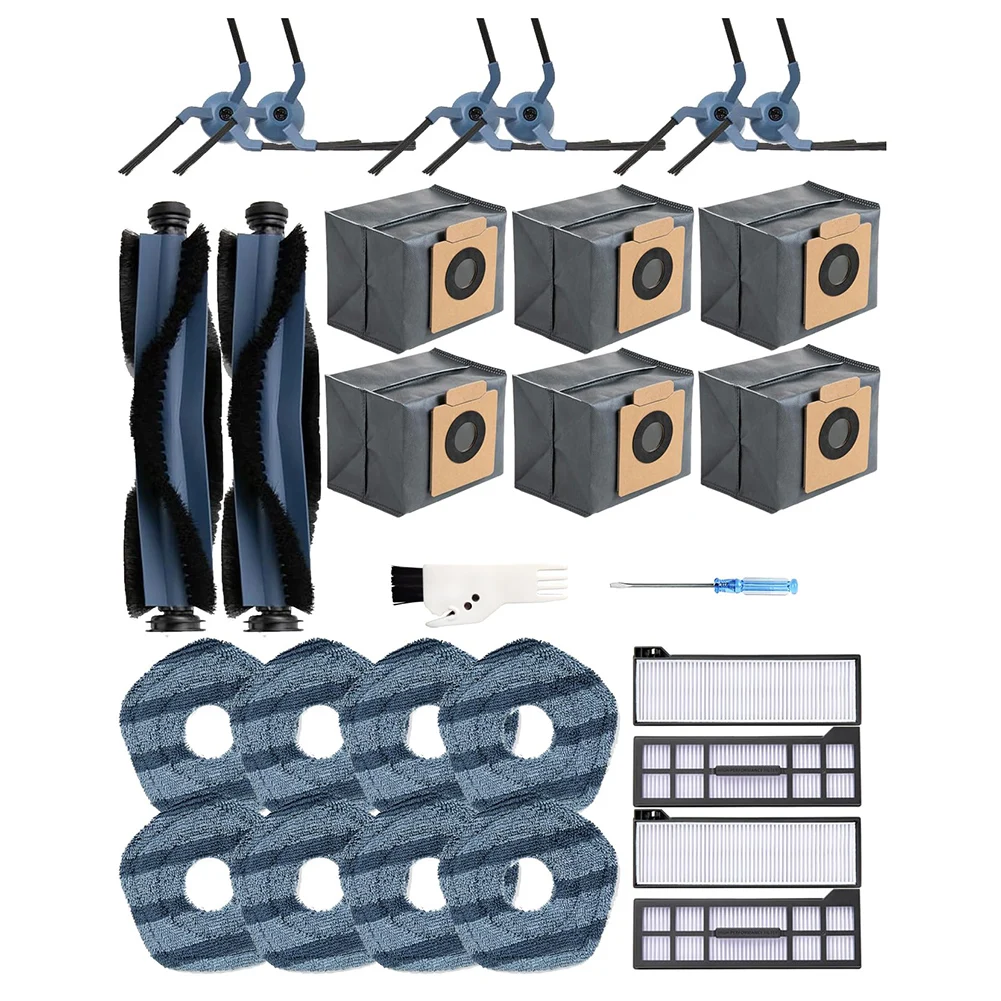 

Replacement Parts Kit for Eufy X10 Pro For Omni Vacuum Cleaner Includes Main Brush Side Brushes and Mop Cloths