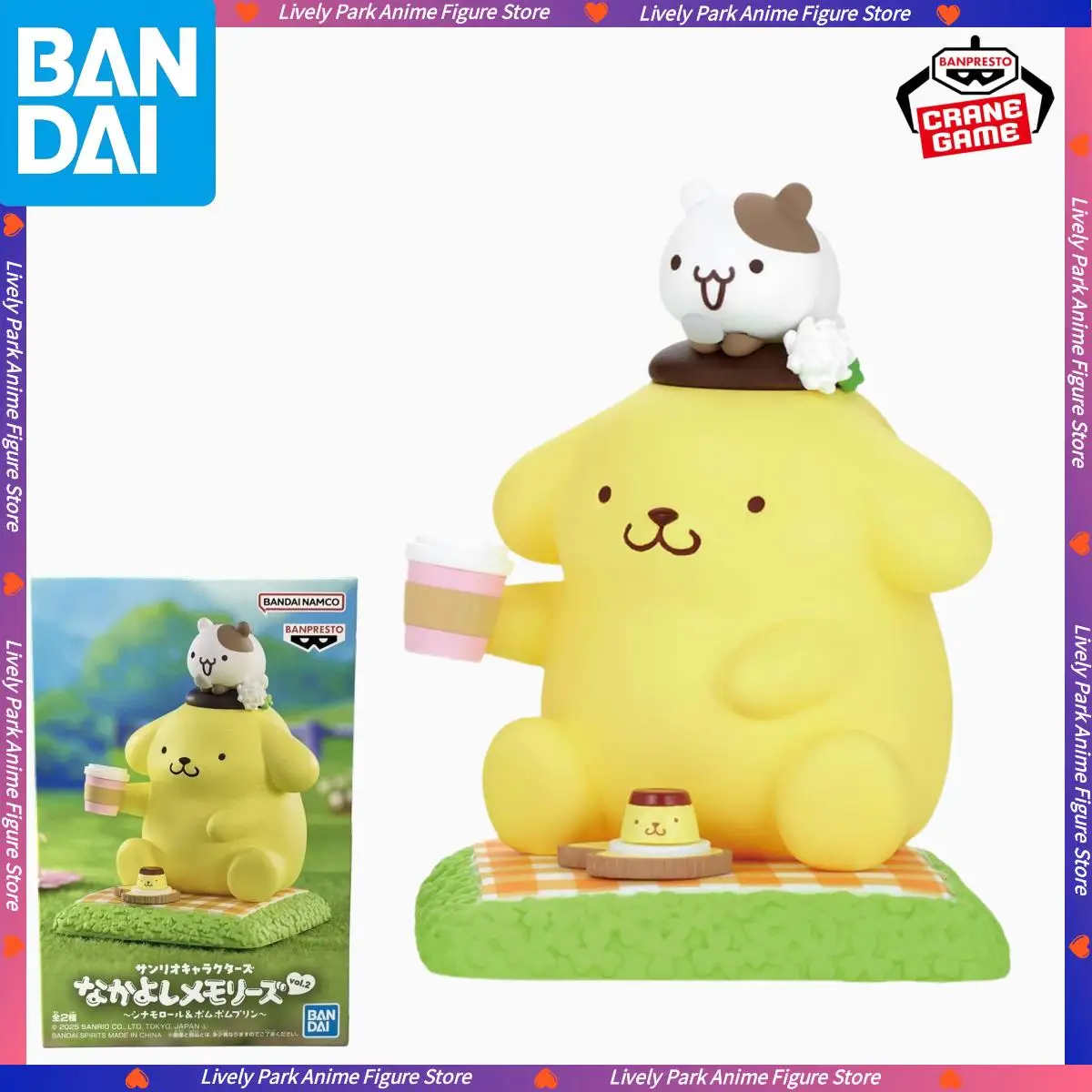 

BANDAI оригинальная подлинная линия UP Vol.2 Friend Memories Pompom Purin аниме фигурка куклы модель статуя игрушки фестиваль детский подарок