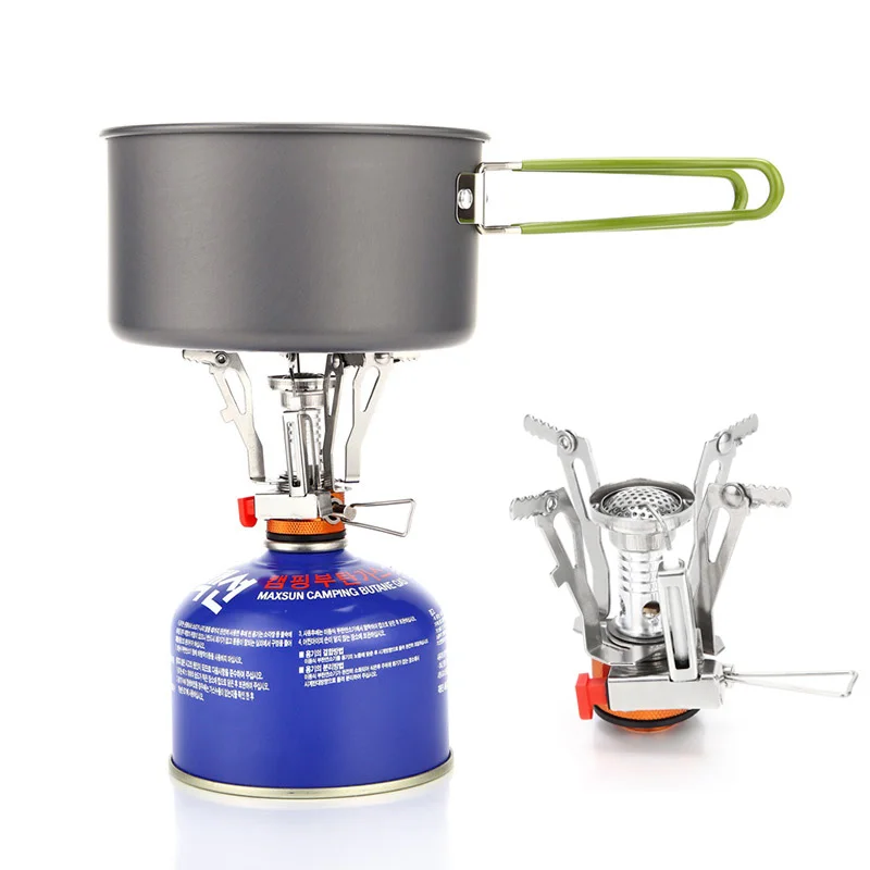 Portable All in One Camping Stove with Converter Compact Lightweight Outdoor Cooking Gear for Hiking Backpacking image 2