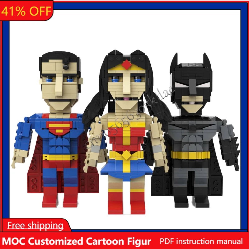 

NEW 1326 PCS Customize Famous Justice League Part 1 Brickhead Model DIY Creative Puzzle Birthday Cartoon Anim Figures Toys Gift