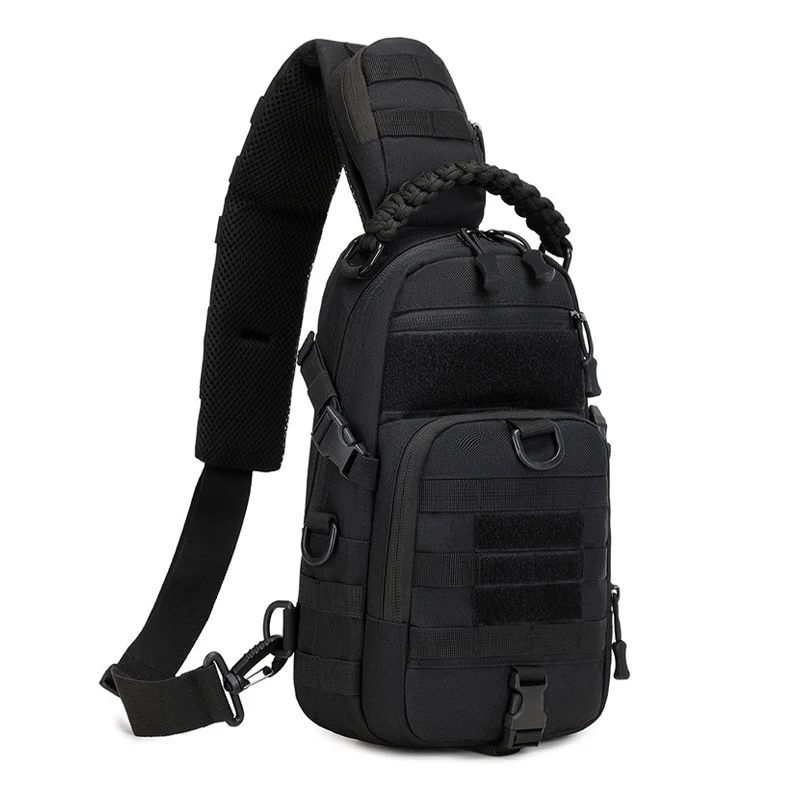 THURAM Chest Pack Travel Crossbody Bag Tactical Messenger Bag for Men Nylon Military Sling Backpack MOLLE System
