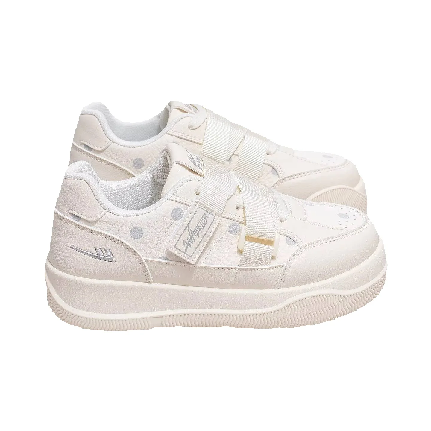 Huili WXY-Q096N Velcro White Sneakers For Women, 2026 Spring New Casual Thick-Soled Height-Increasing Loafers (Magic_vogvips.com