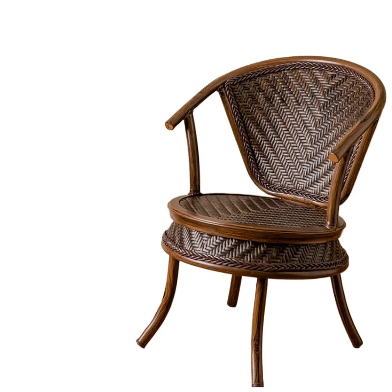 

Household rattan backrest ch air, comfortable elderly chair, casual table and chair