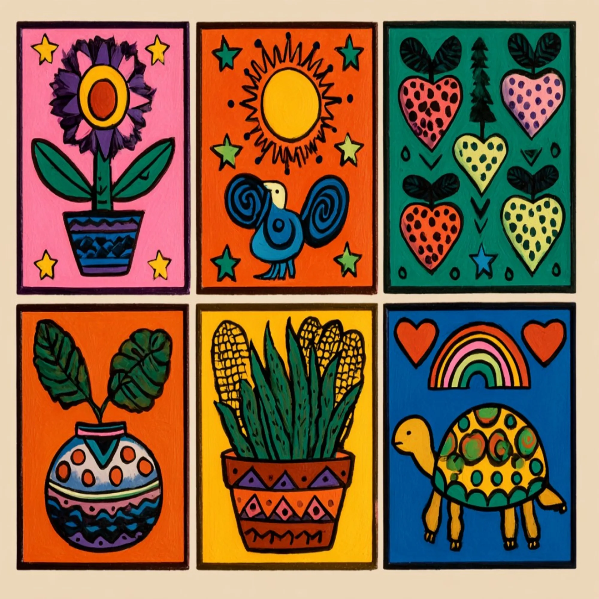 

6 groups of paintings Cartoon animal and plant graffiti Painting By Numbers Kit DIY Acrylic Artwork Canvas Art Gift Home