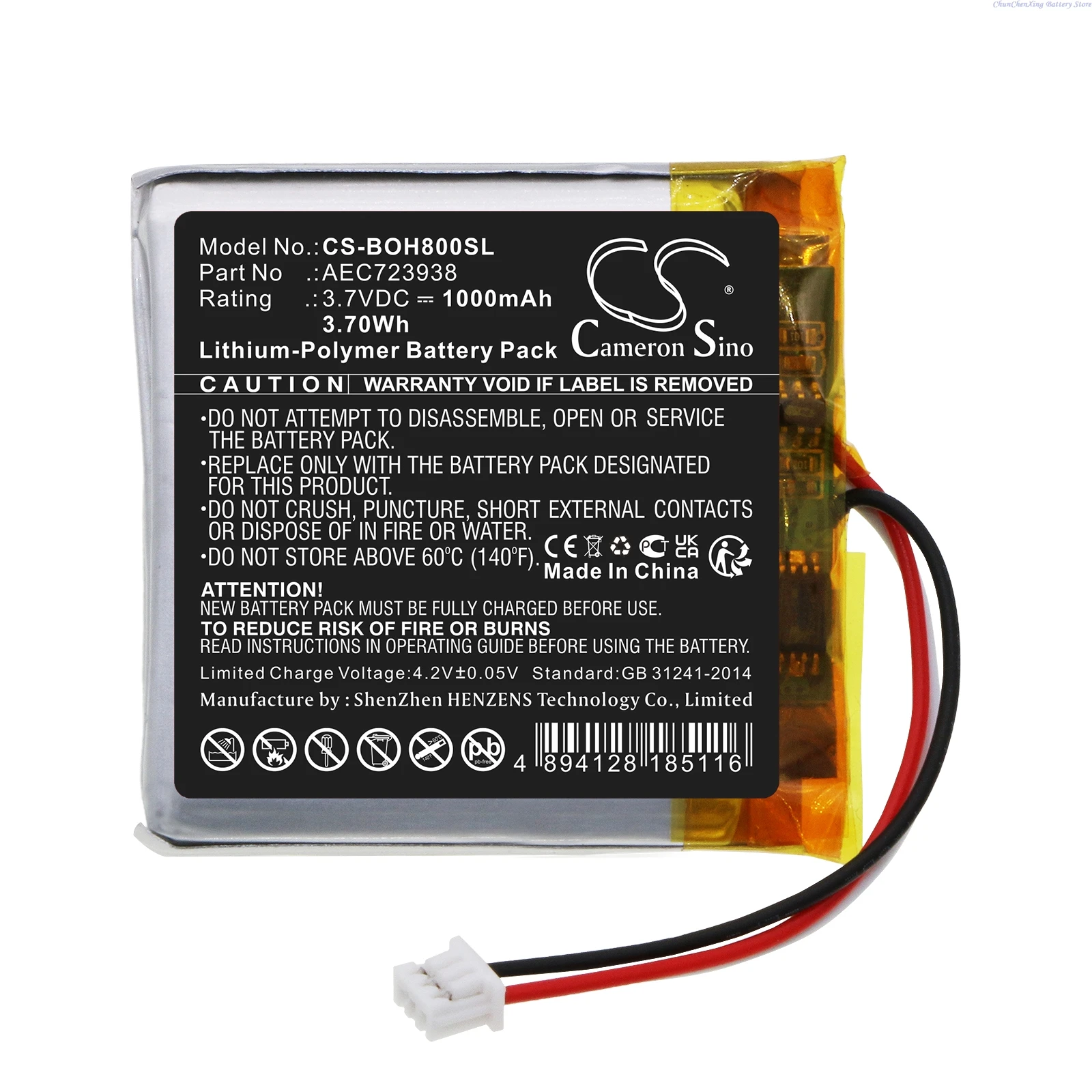 Cameron Sino 3.7V 1000mAh Speaker Battery AEC723938 for Bang & Olufsen Beoplay H8i, H9 3rd Generation +TOOL