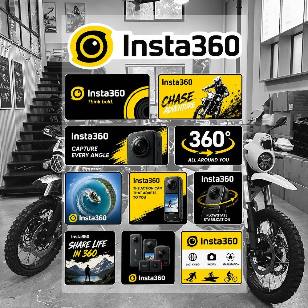 I-nstA-360 Ästhetische Graffiti Wasserdichte PVC-Aufkleber für Auto Motorrad Skateboard Helm Notizbuch