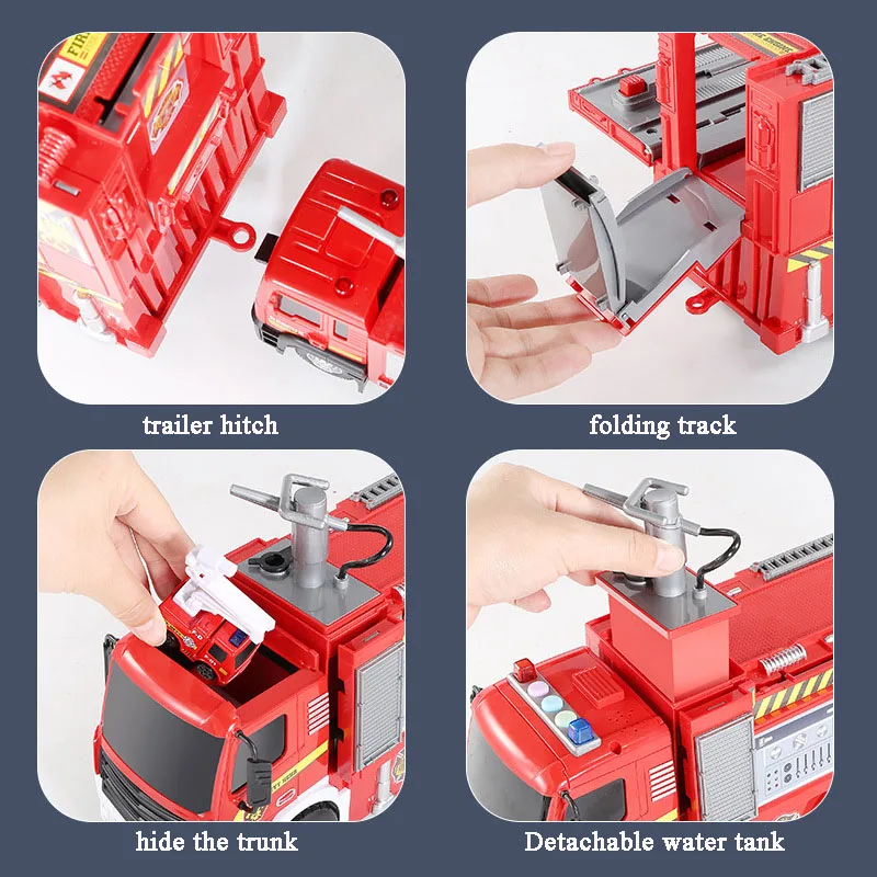 Water spray fire truck toy truck firetruck large alloy light music parking lot track car boy toy car children\'s gift