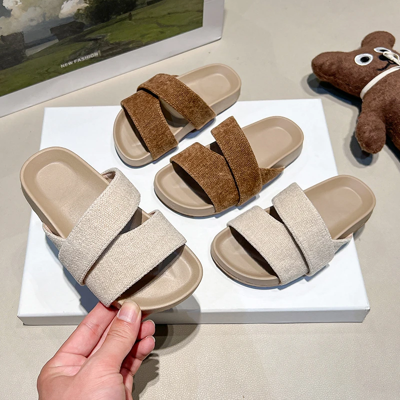 

Children Beach Slipper Summer Girls Cross Strap Platform Non-slip Casual Outdoor Slide Sandals
