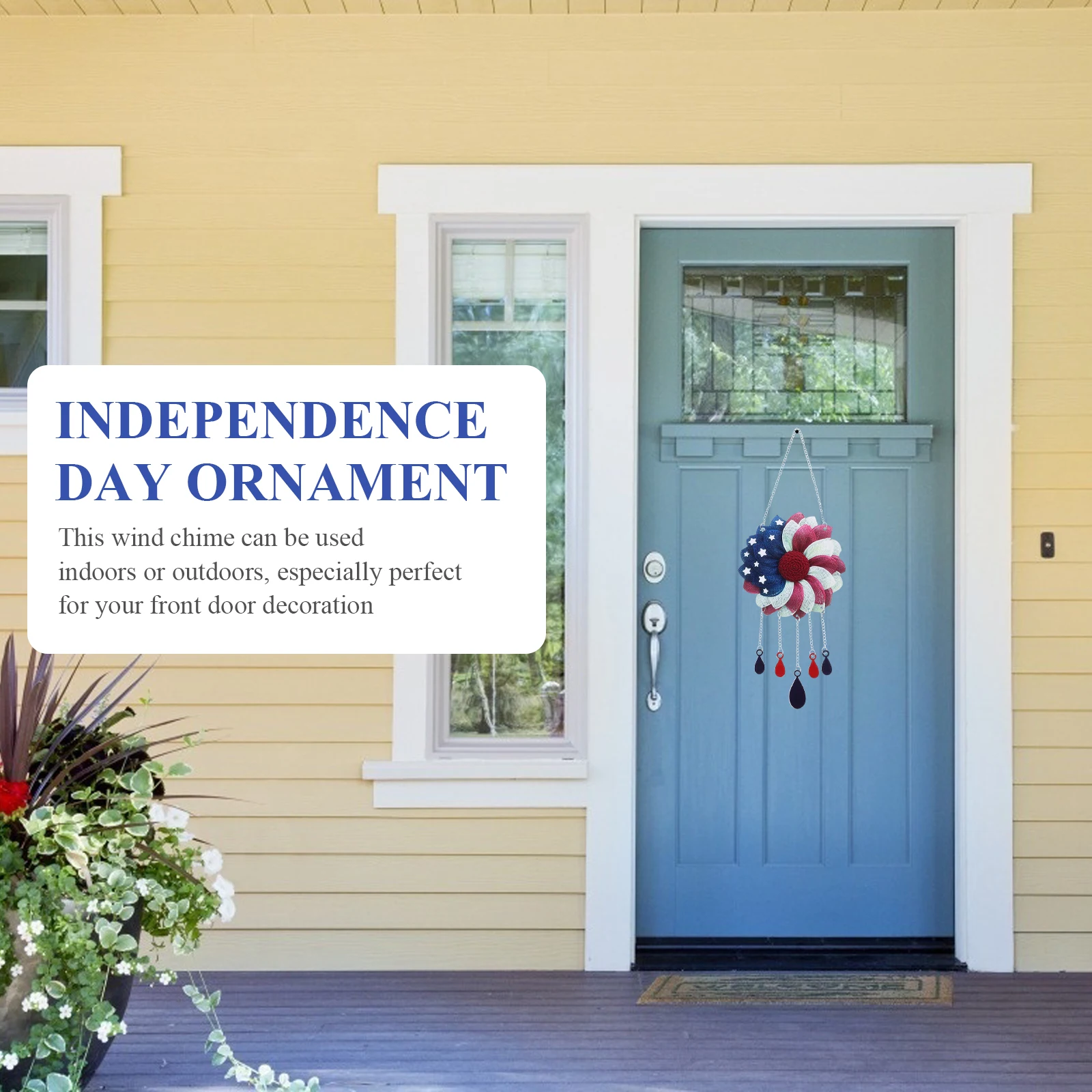 

Patriotic Wind Chime Usa Flag Hanging Decor For Independence Day 4Th Of July Memorial Outdoor Front Door Decoration Party Room
