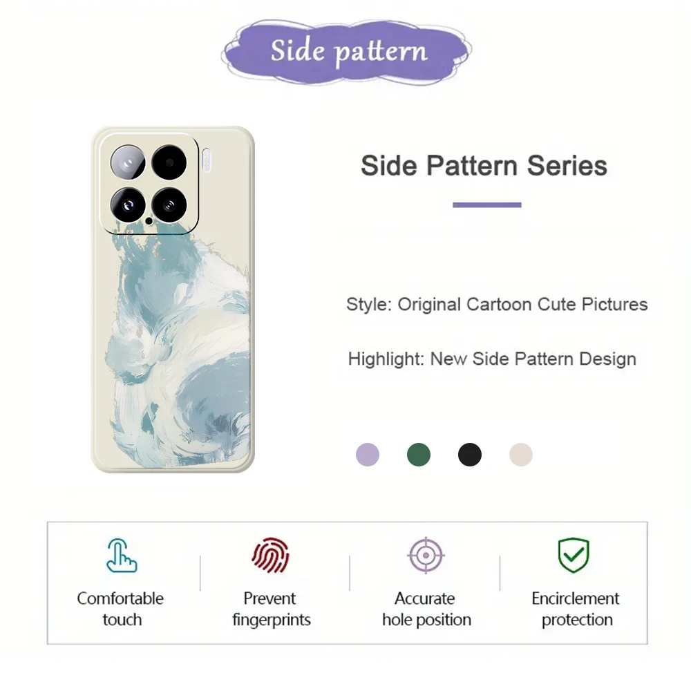 예술적 스타일의 샤오미 미 15 울트라 미 14T 13T 12T 11T 프로 실리콘 충격 방지 케이스 샤오미 미 13T 프로 케이스