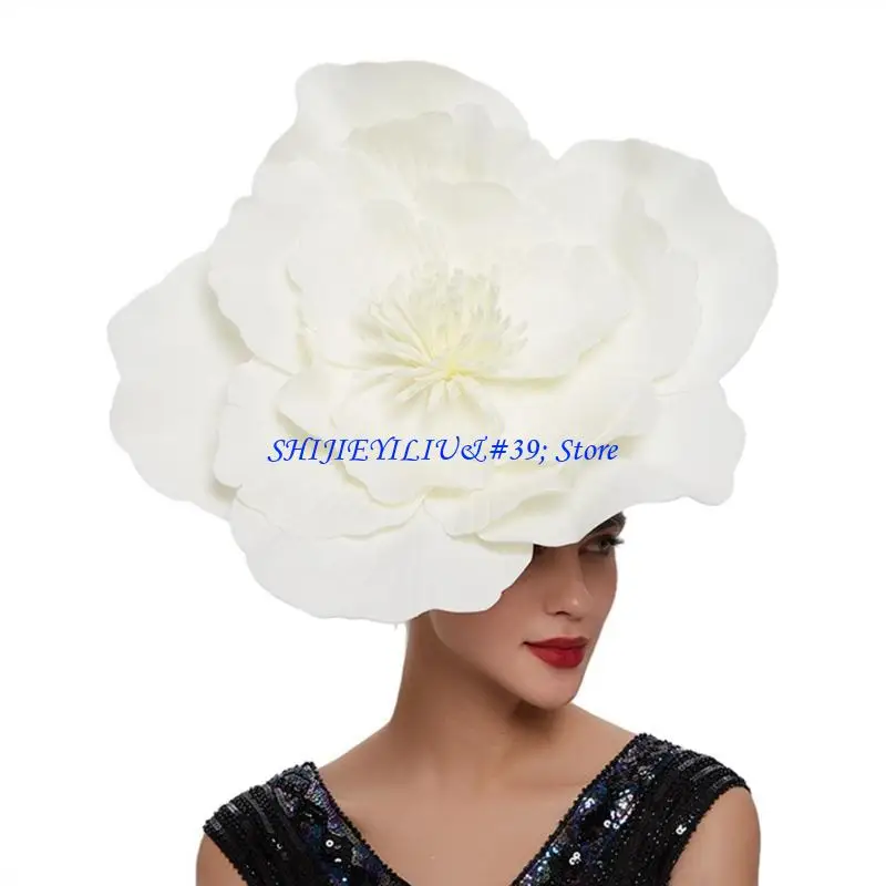 E21F Flower Fascinator Hat Large Flower Hats For Women Large Flower Headbands