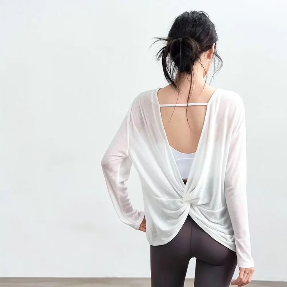 Breathable Women Yoga Top Loose Long Sleeve Shirt Quick Dry Fitness Apparel Running Training Gym Workout Blouse