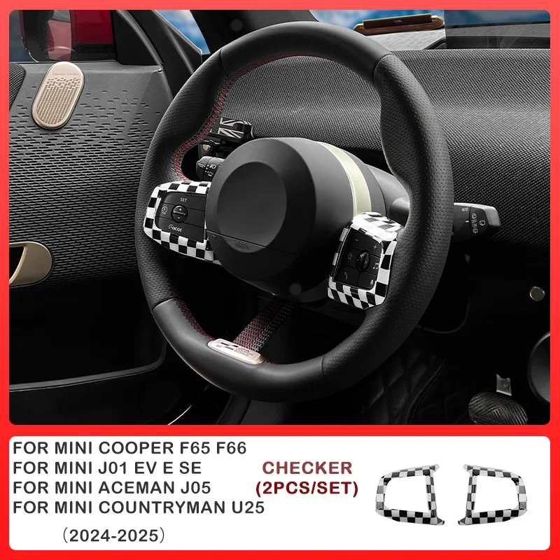 Car Steering Wheel Button Frame Cover Stickers For Mini Cooper Countryman U25 F65 F66 Cooper E SE J01 J05 Car Accessories image 3