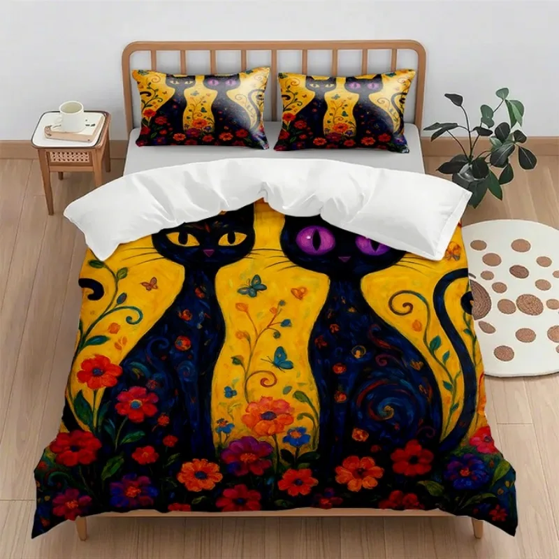 

2025 new digital printing quilt cover set quilt cover and pillowcase no bed sheets cartoon animal print quilt cover