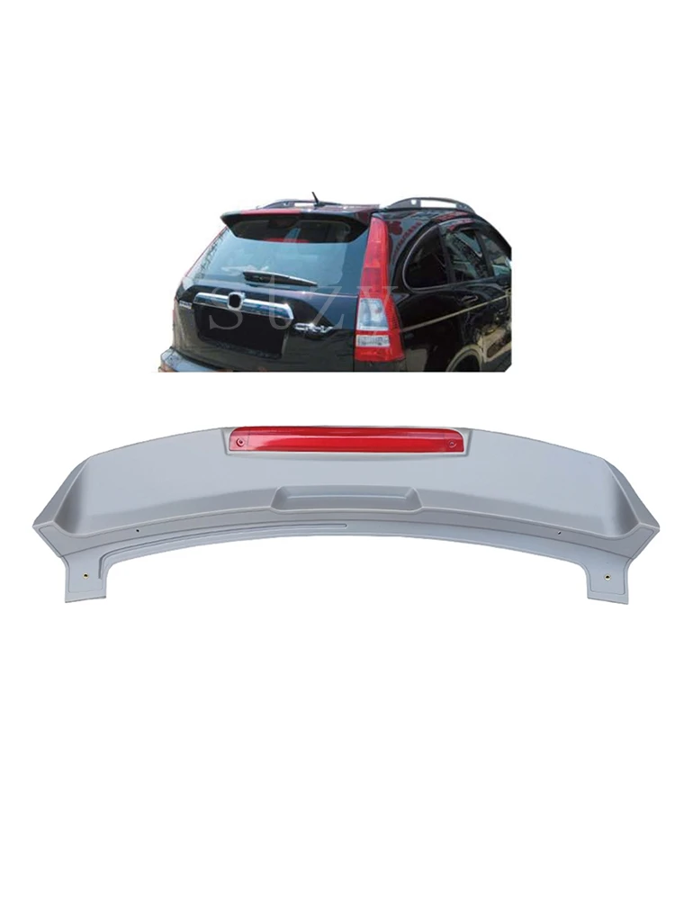 For Honda CRV CR-V 2007 to 2011 Spoiler With Light High Quality ABS Material Car Rear Wing Primer Color Rear Spoiler