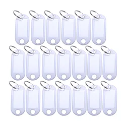 Porte-clés portable en plastique blanc, étiquettes d'identification, porte-clés, 20 pièces