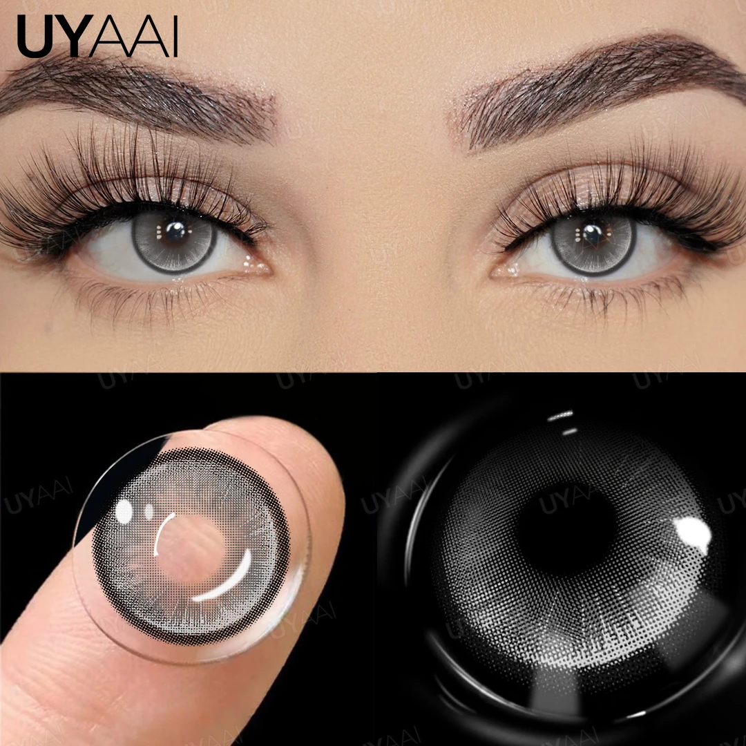 UYAAI 2024 New Colored Pupils for Eyes Blue Color Contacts Cosmetics Big Eyes Lenses y2k Pink Beauty Colored Lenses Purple Green