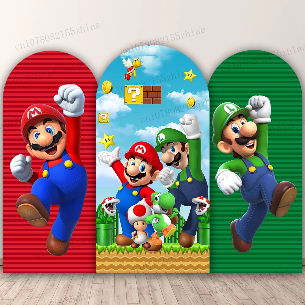 

Super Mario Birthday Party Photo Background Arch Photography Backdrop Baby Shower Photography Backdrop