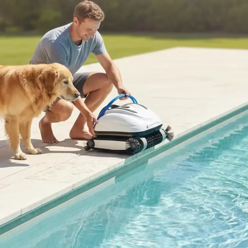 STROVAN Wired High Quality Pool Robot Cleaner Strong Suction 6-Hour Runtime All-Surface Navigation IPX8 Waterproof Pools
