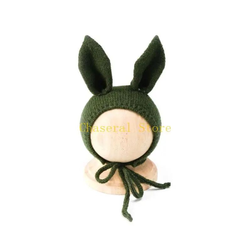 E7CE Baby Photography Props Bunny-Ear Hat & Photo Posing Clothes Photo Hat Newborn Photostudio Props Unisex Photo Headdress